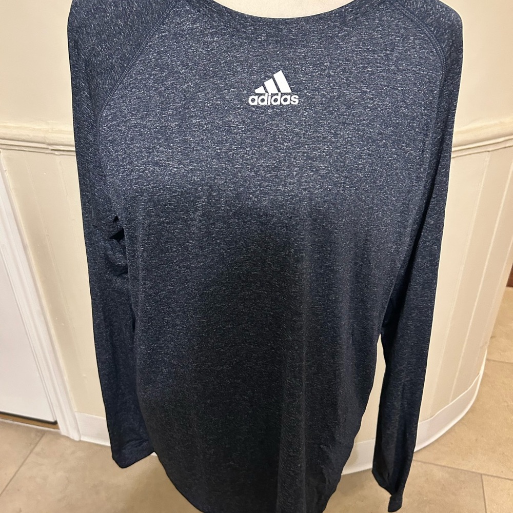 NWT Adidas Climalite Performance Long Sleeve Tee/Heather Blue/Men’s Small